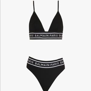 Balmain NWT Black bikini with Balmain monogram elastic